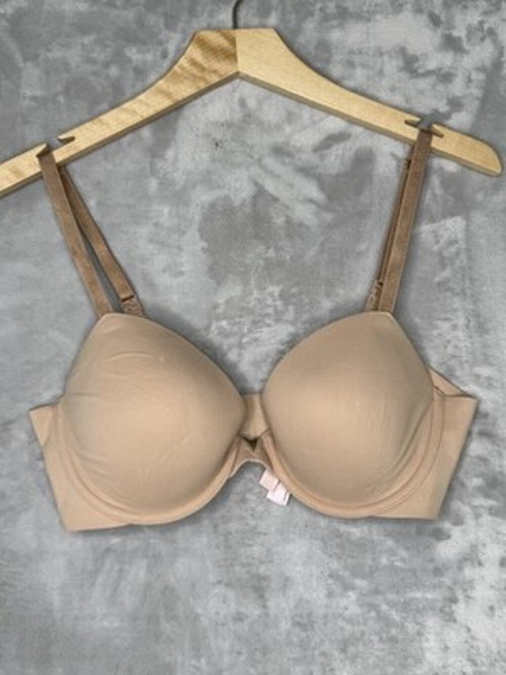 Victoria's Secret Bra Womens 34D Beige Lined Demi T-Shirt Seamless Underwire